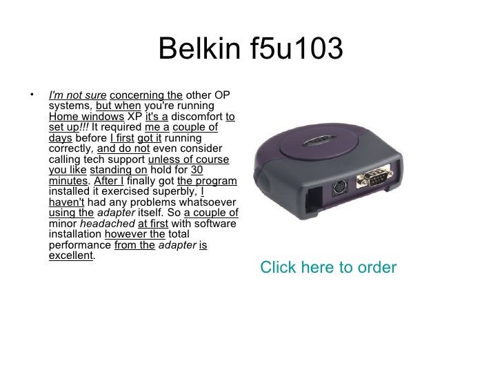 BELKIN F5U103 DRIVERS FOR WINDOWS 10 BELKIN F5U103 DRIVERS